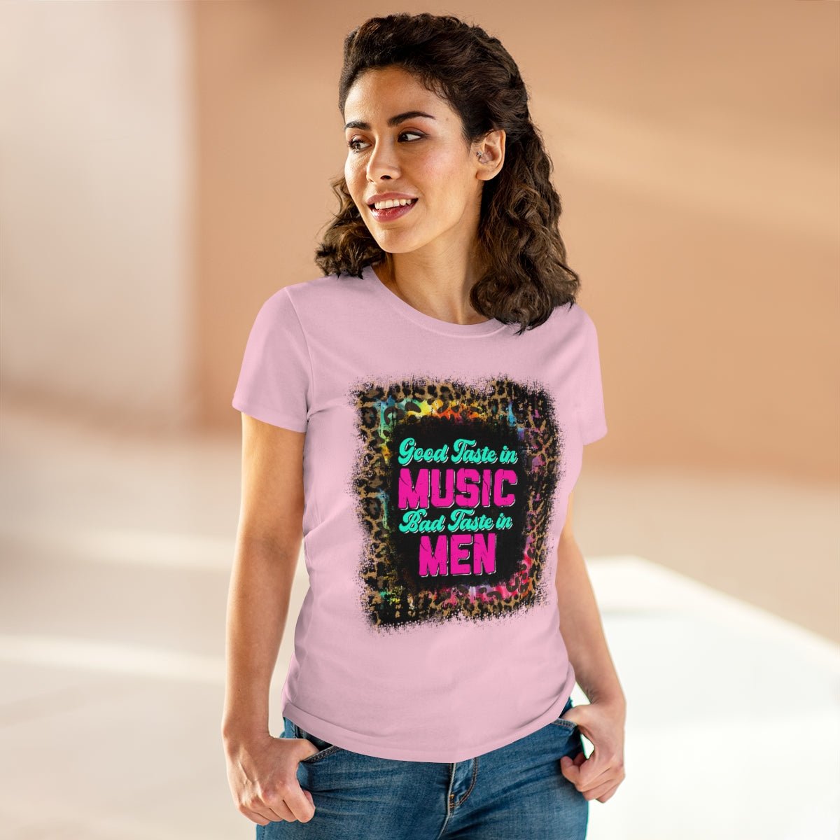 Good Taste in Music, Bad Taste in Men Women's Midweight Cotton Tee