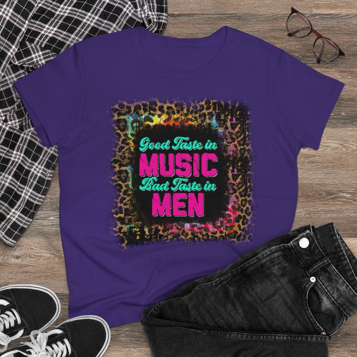 Good Taste in Music, Bad Taste in Men Women's Midweight Cotton Tee