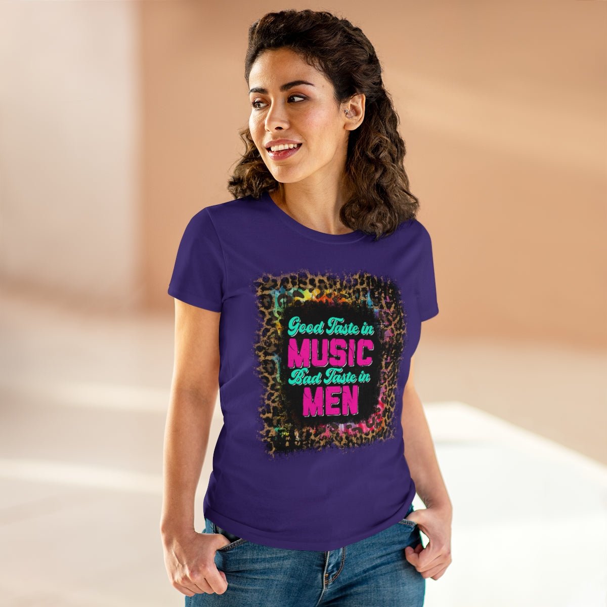 Good Taste in Music, Bad Taste in Men Women's Midweight Cotton Tee