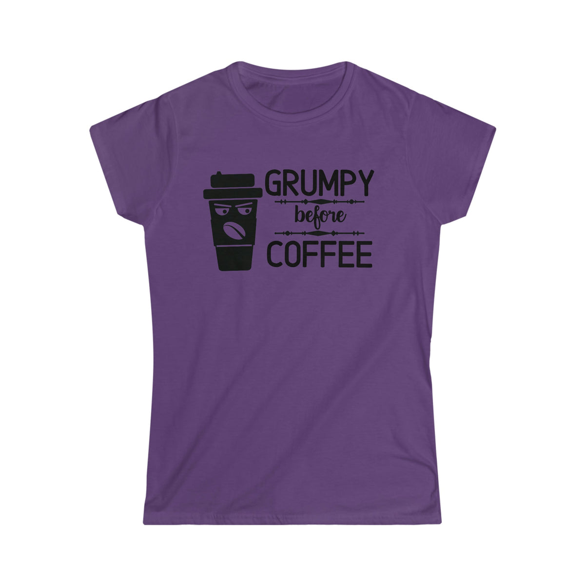 Grumpy Before Coffee Women's Soft Style Tee Purple