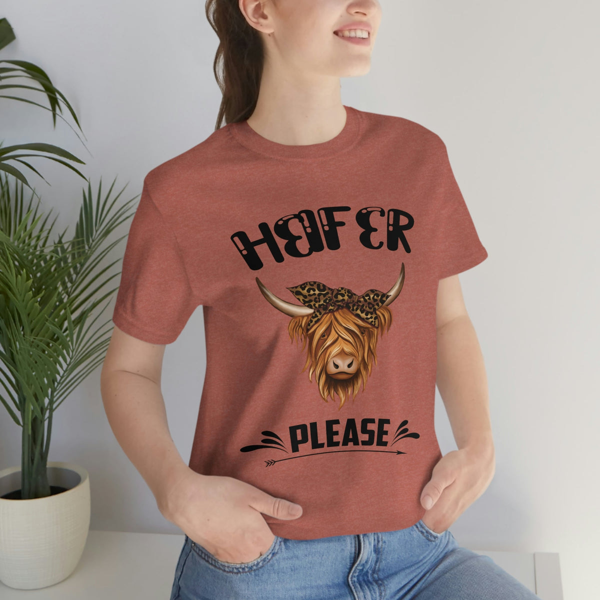 Heifer Please Women's Short Sleeve Tee Heather Clay