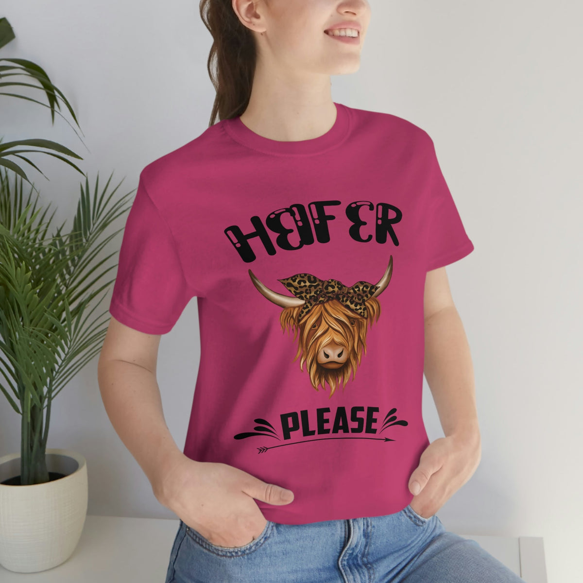 Heifer Please Women's Short Sleeve Tee Berry