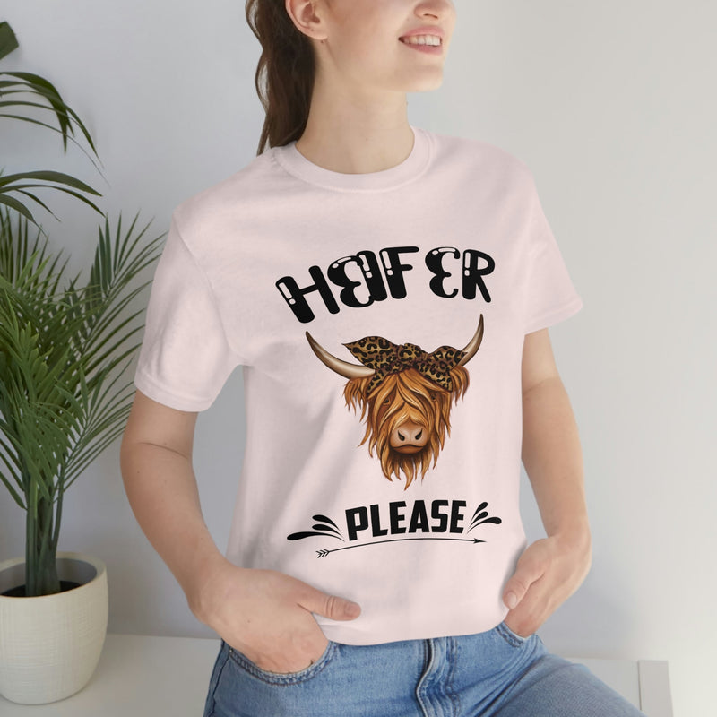 Heifer Please Women's Short Sleeve Tee Soft Pink