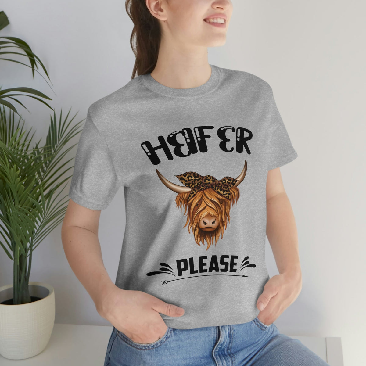 Heifer Please Women's Short Sleeve Tee Athletic Heather