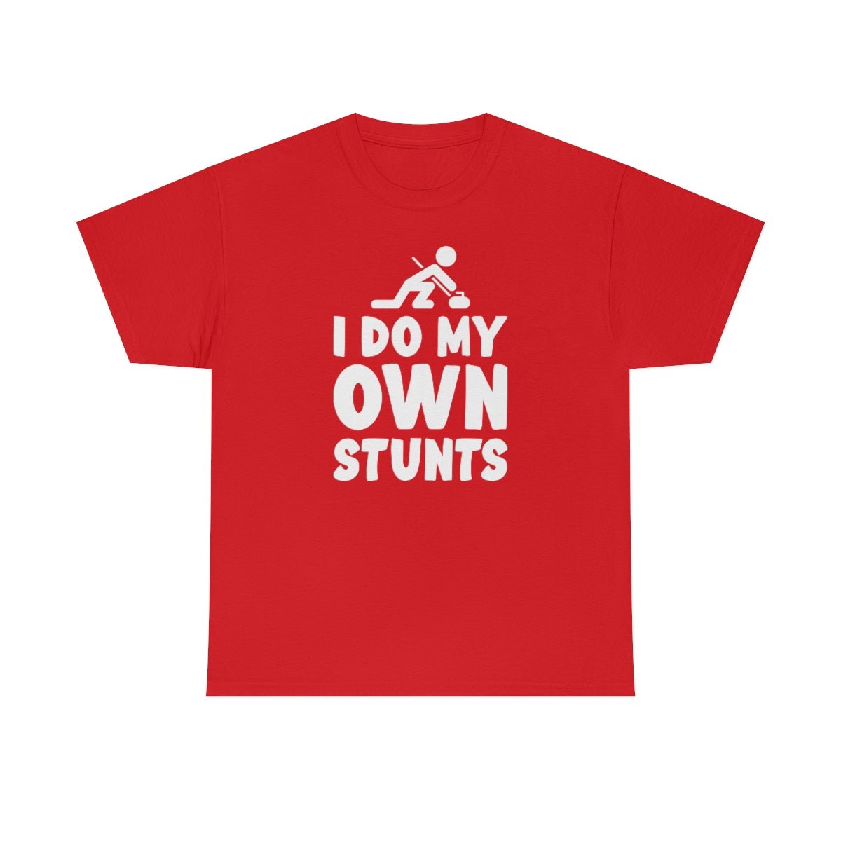 I Do My Own Stunts Cotton Tee Red