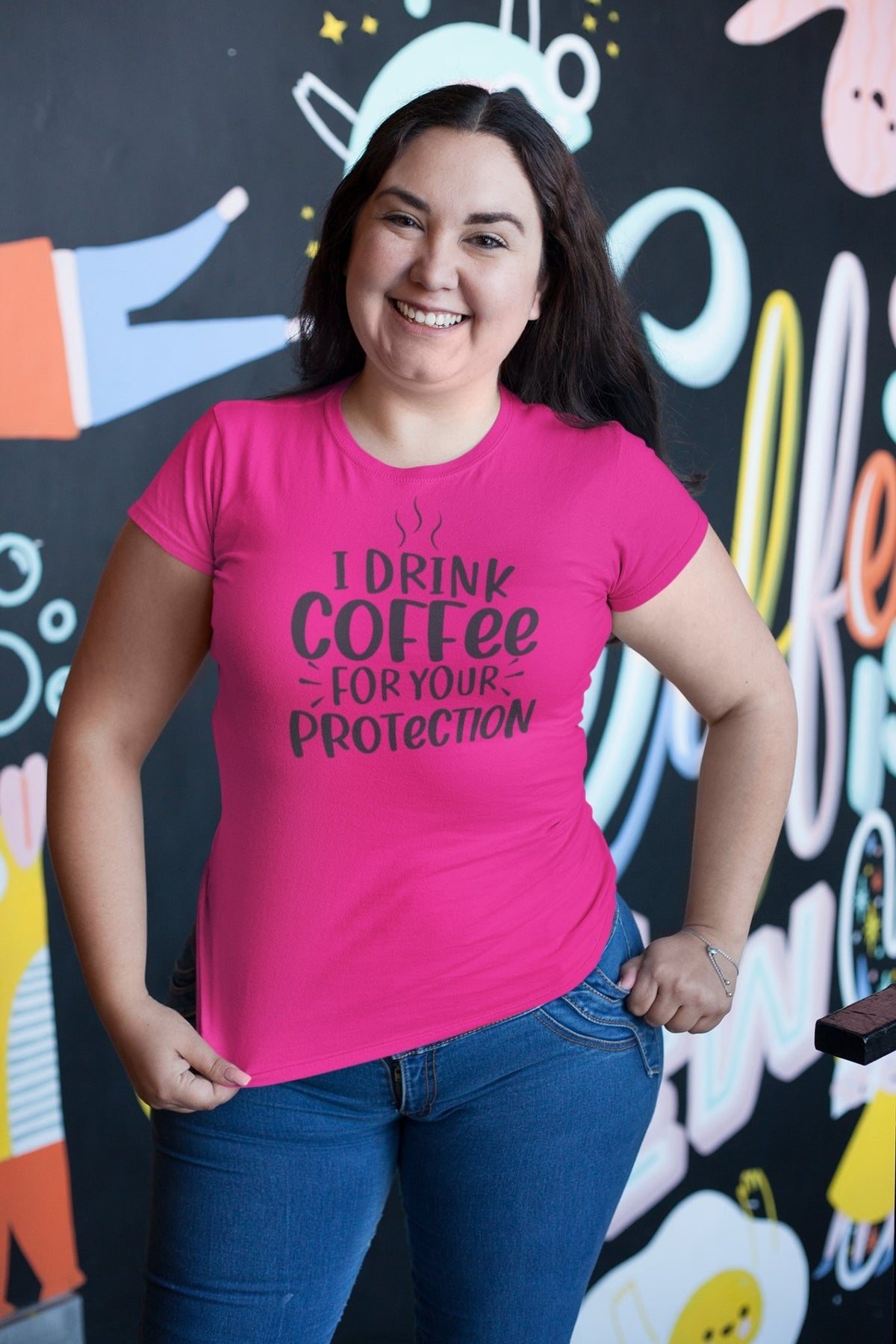 I drink Coffee For Your Protection Women's Soft Style Tee - Salty Medic Clothing Co.
