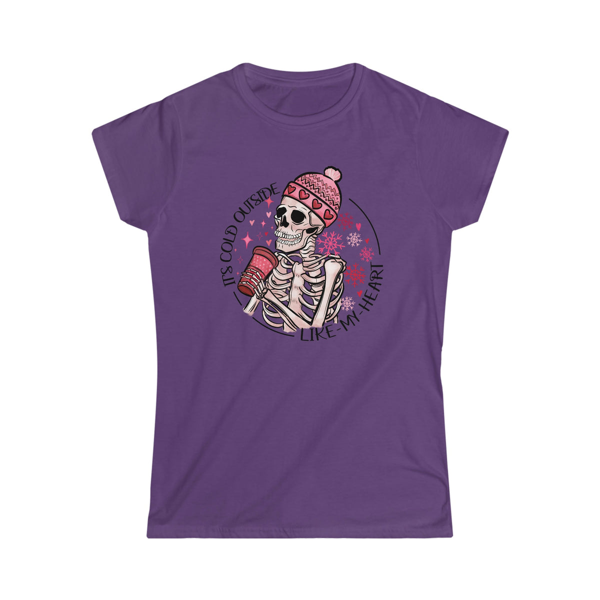 It's Cold Outside, Like My Heart Women's Softstyle Tee Purple