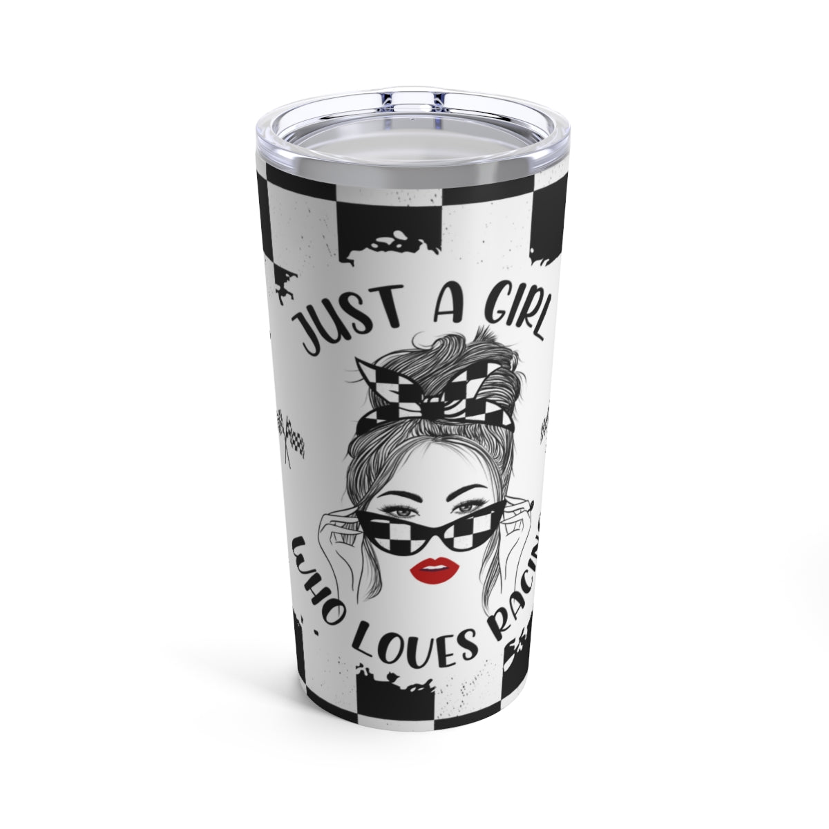 Just A Girl Who Loves Racing Tumbler 20oz