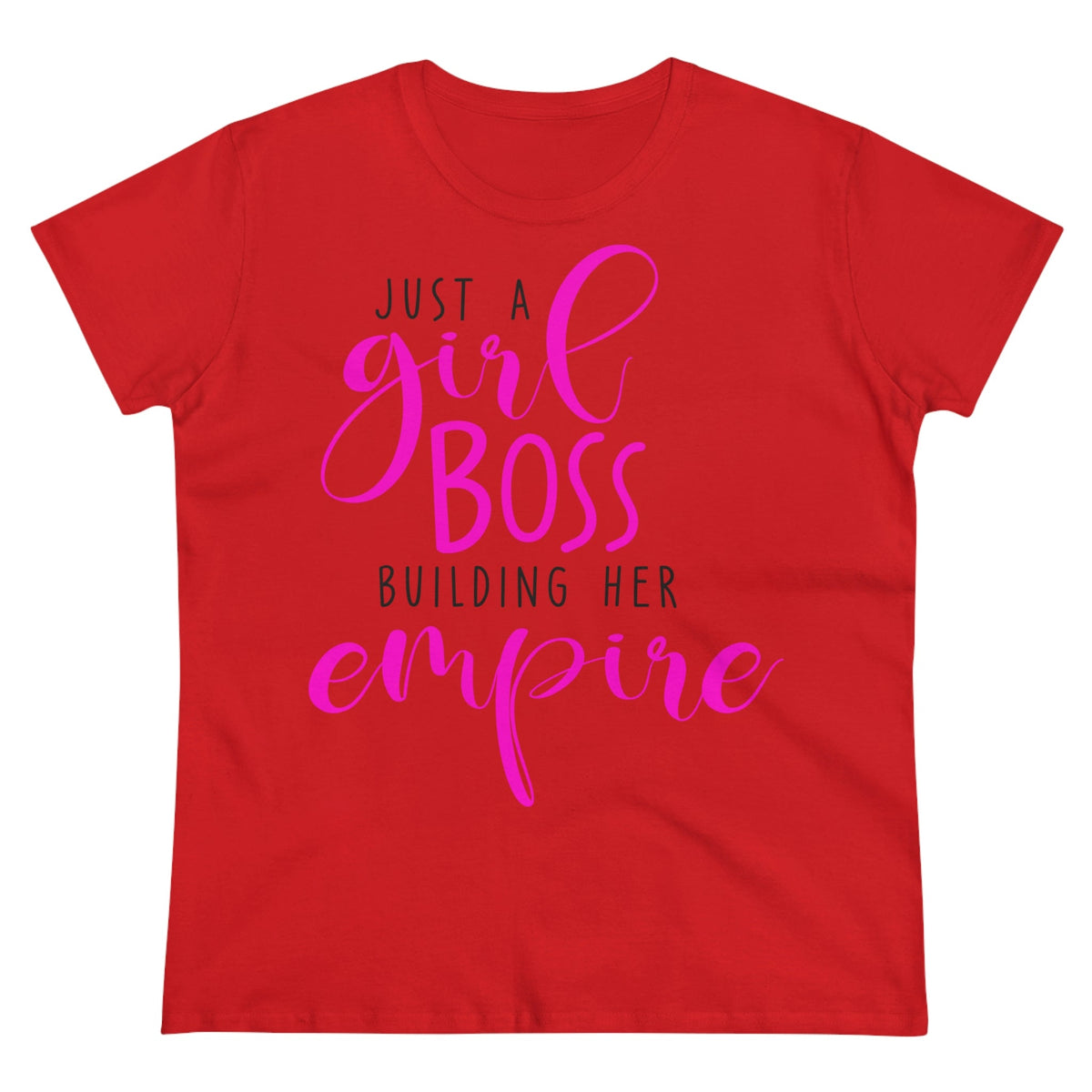 Just a girl boss, building her empire Women's Midweight Cotton Tee Red