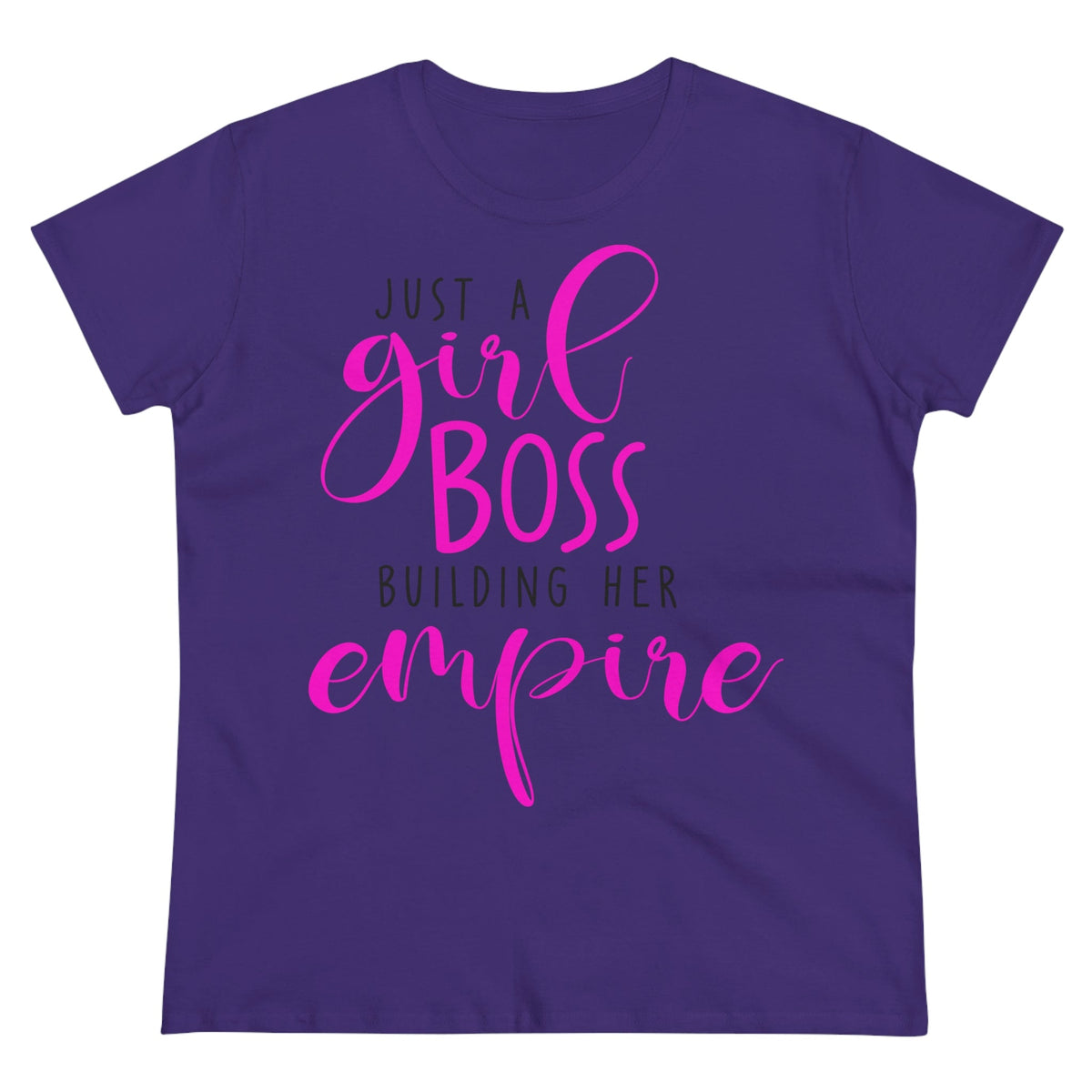 Just a girl boss, building her empire Women's Midweight Cotton Tee Purple