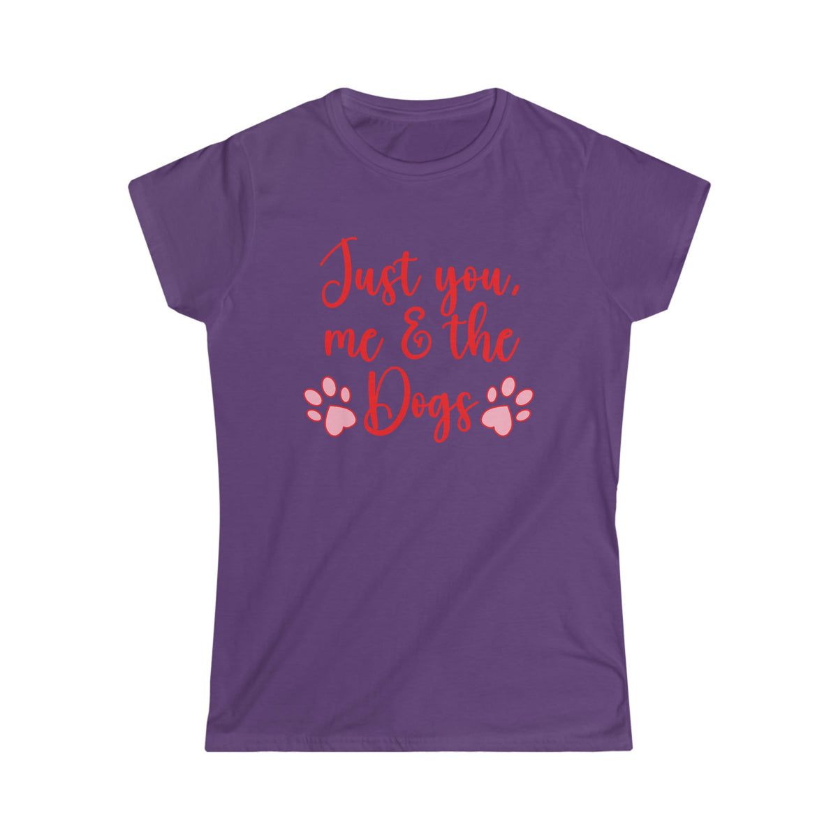 Just You, Me & The Dogs Women's Softstyle Tee Purple