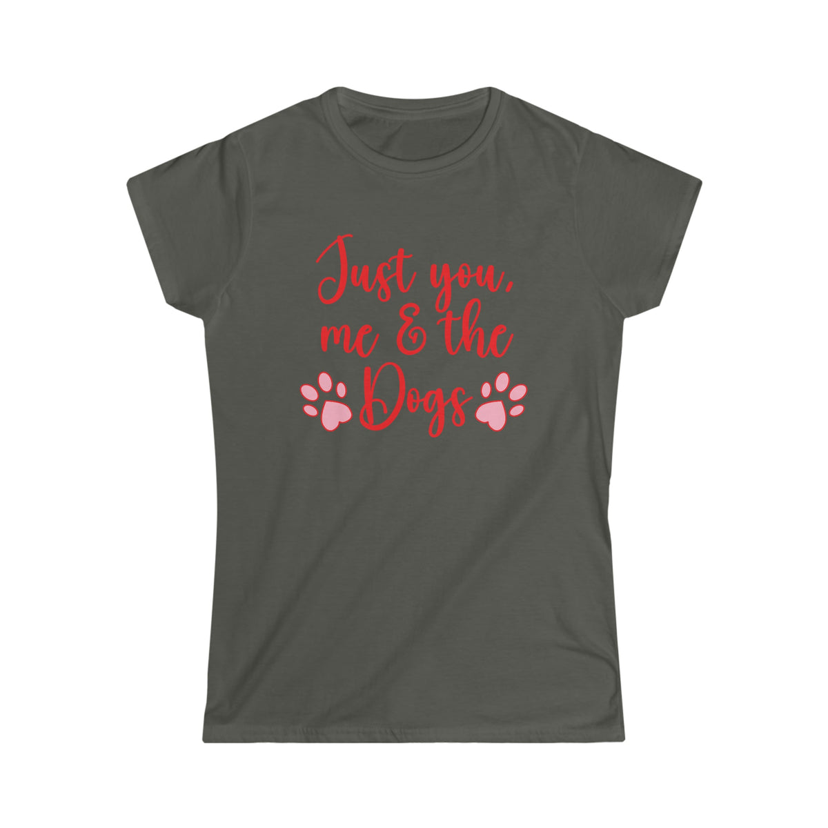 Just You, Me & The Dogs Women's Softstyle Tee Charcoal