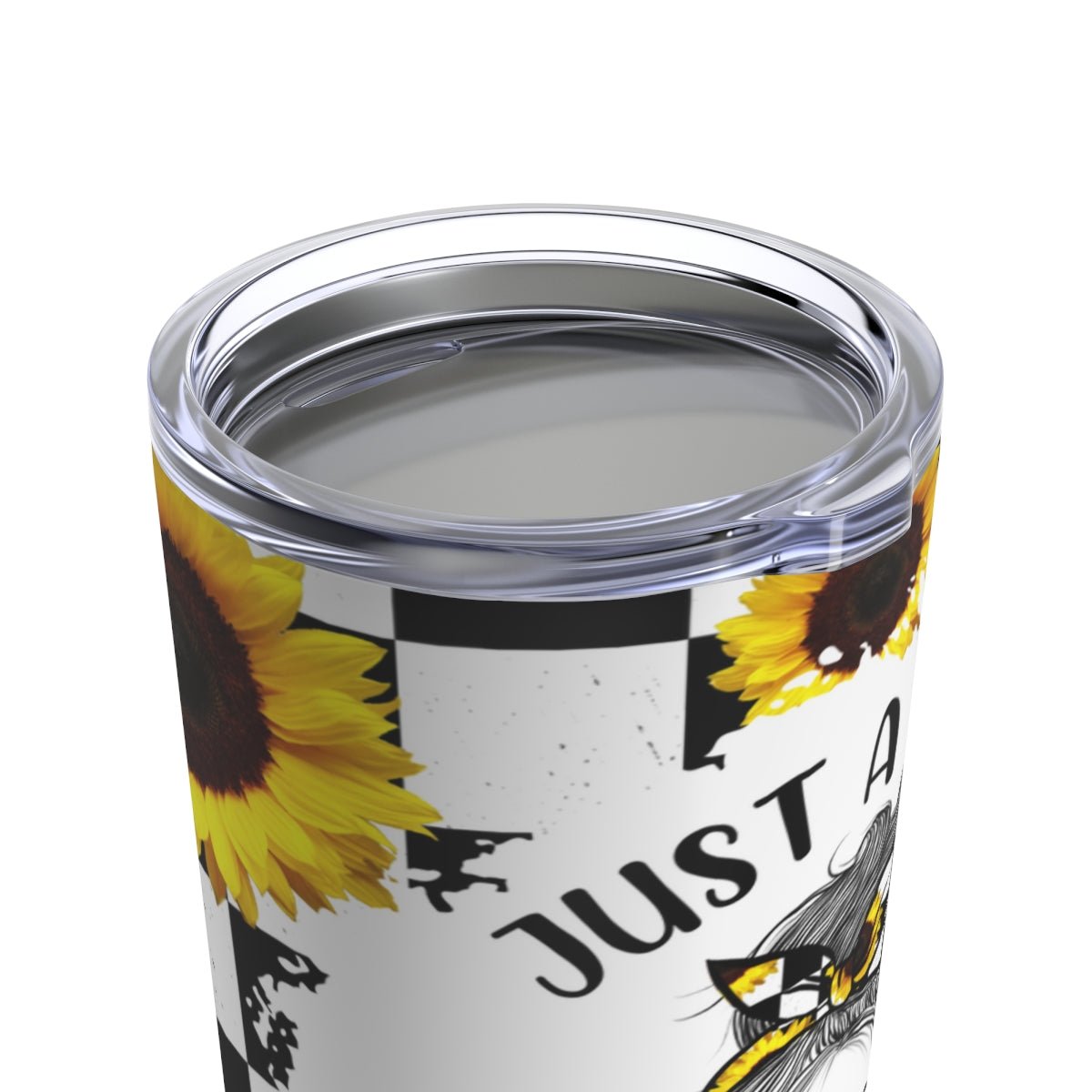 Just A Girl Who Loves Racing Sunflower Tumbler 20oz