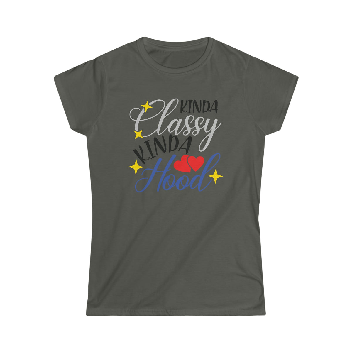 Kinda Classy, Kinda Hood Women's Softstyle Tee Charcoal