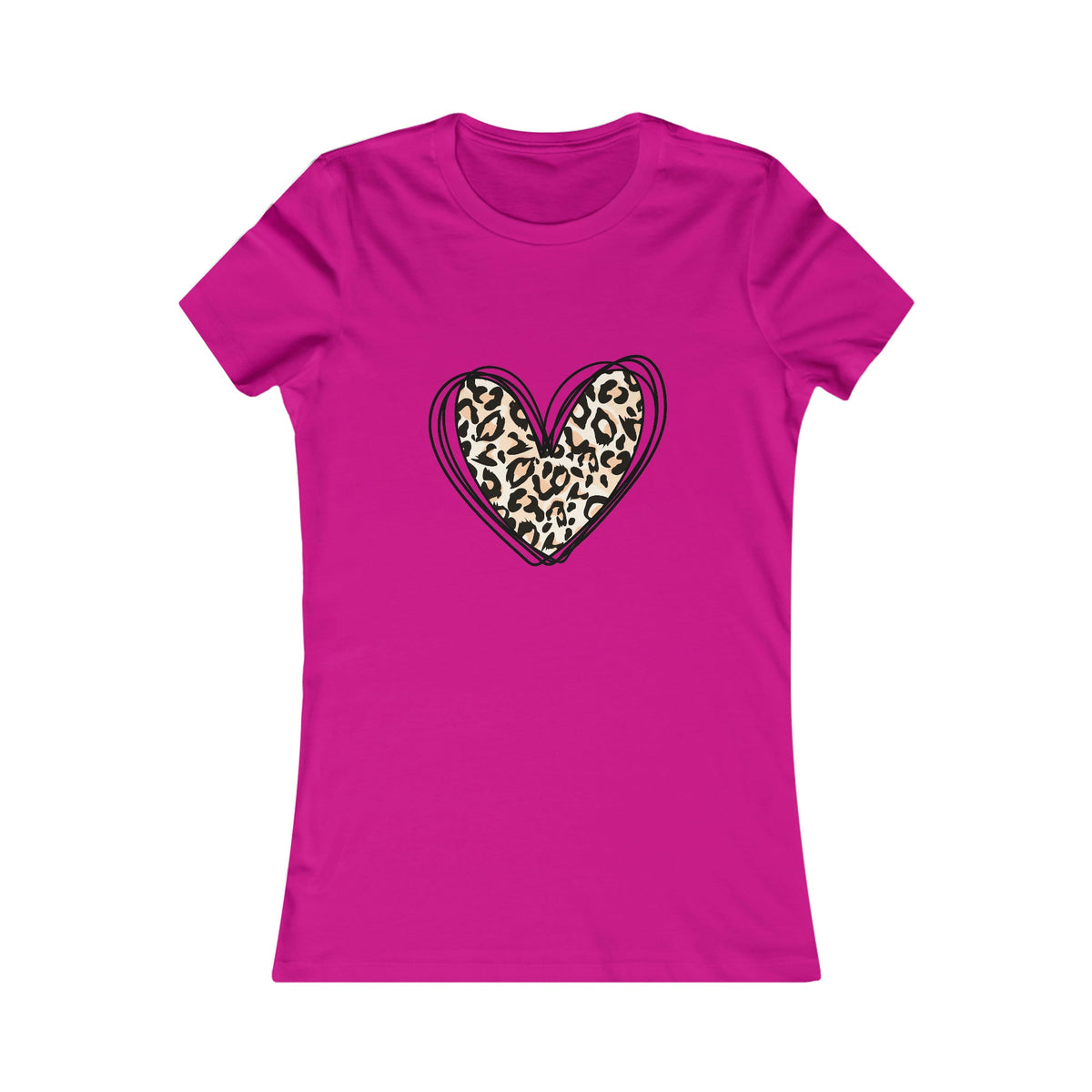 Leopard Heart Women's Tee Berry