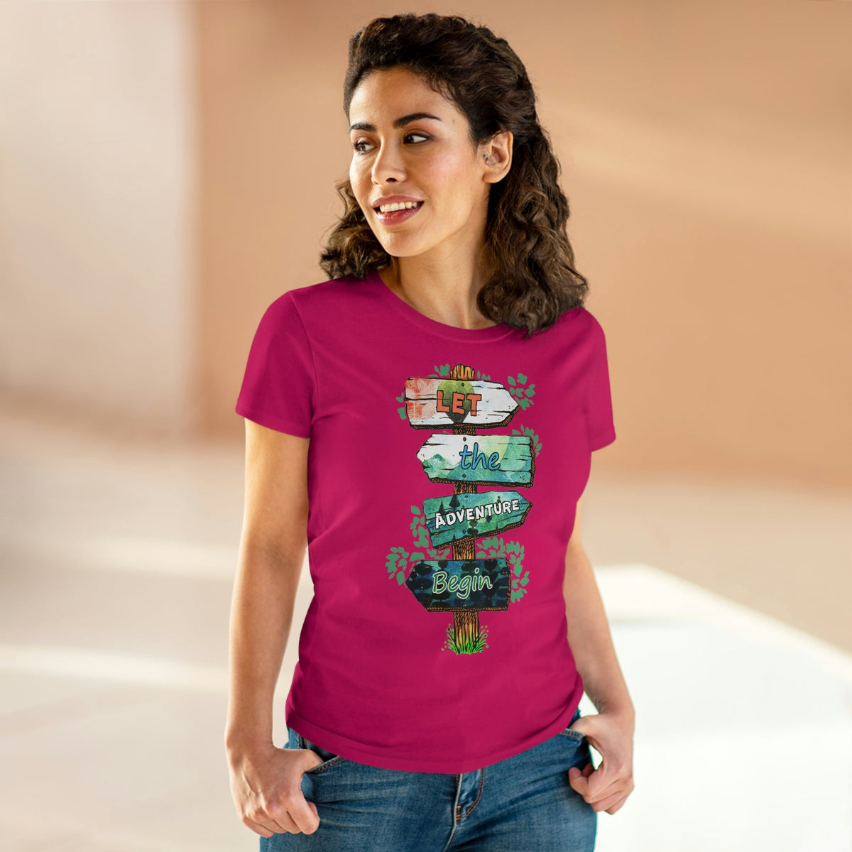 Let The Adventure Begin Women's Midweight Cotton Tee - Salty Medic Clothing Co.