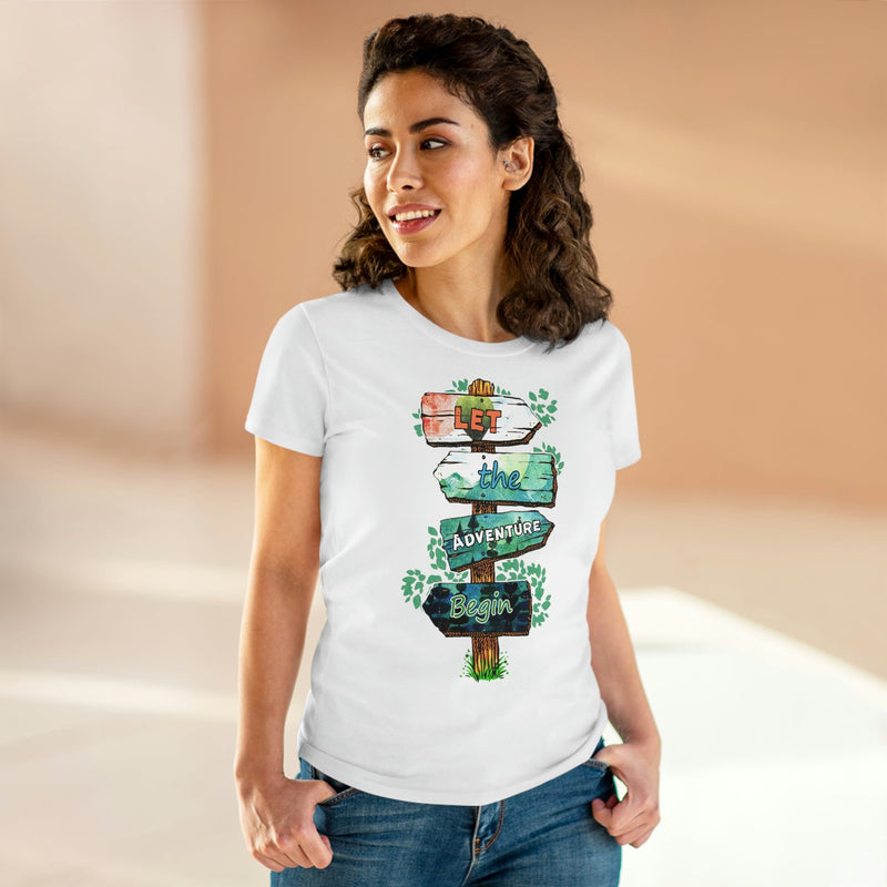 Let The Adventure Begin Women's Midweight Cotton Tee - Salty Medic Clothing Co.