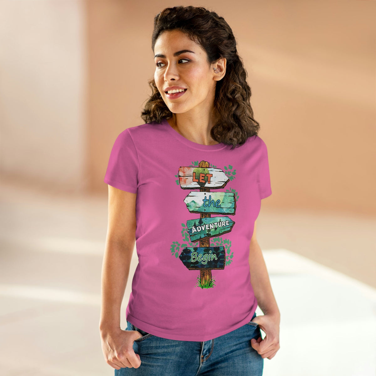 Let The Adventure Begin Women's Midweight Cotton Tee - Salty Medic Clothing Co.