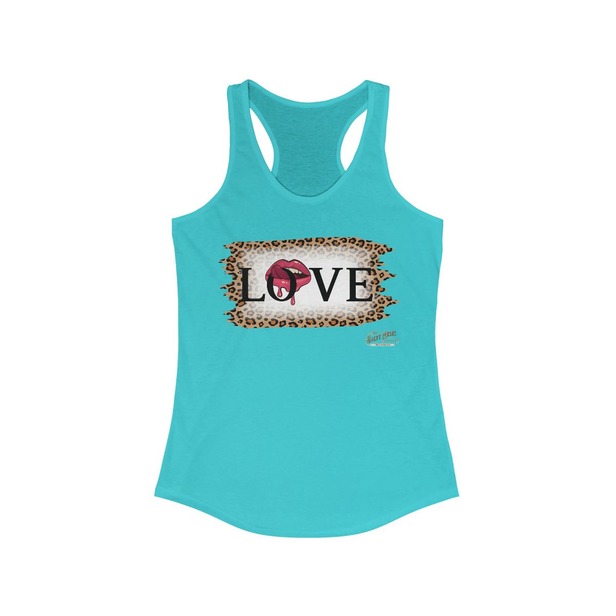 Love Leopard Racerback Tank Solid Tahiti Blue