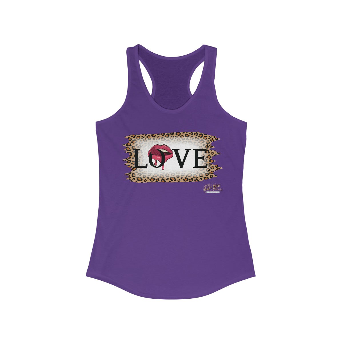 Love Leopard Racerback Tank Solid Purple Rush