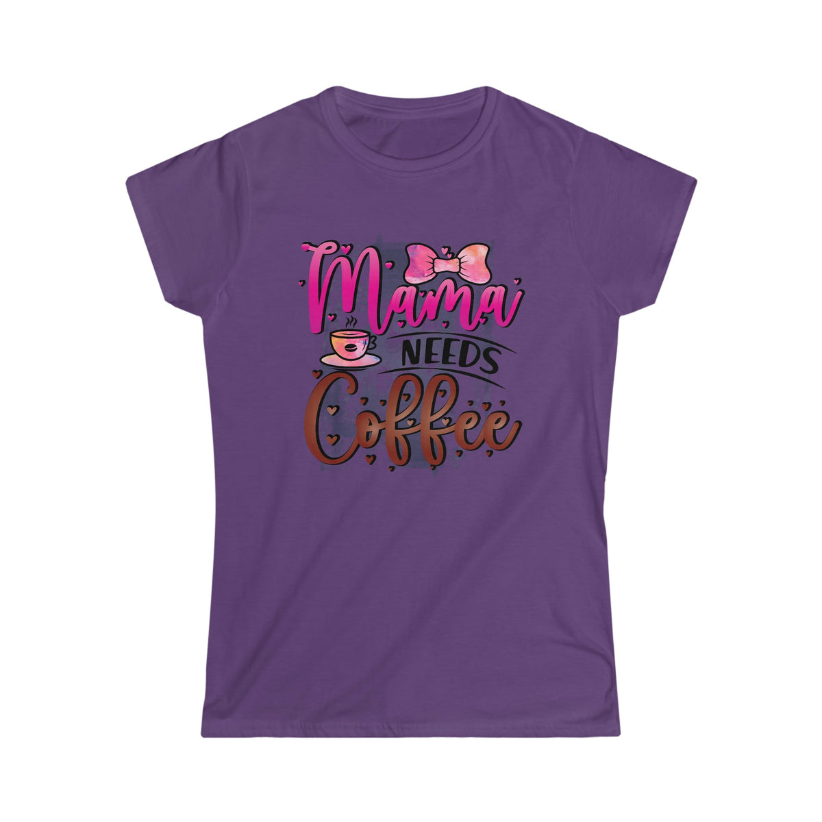 Mama Needs Coffee Women's Softstyle Tee Purple