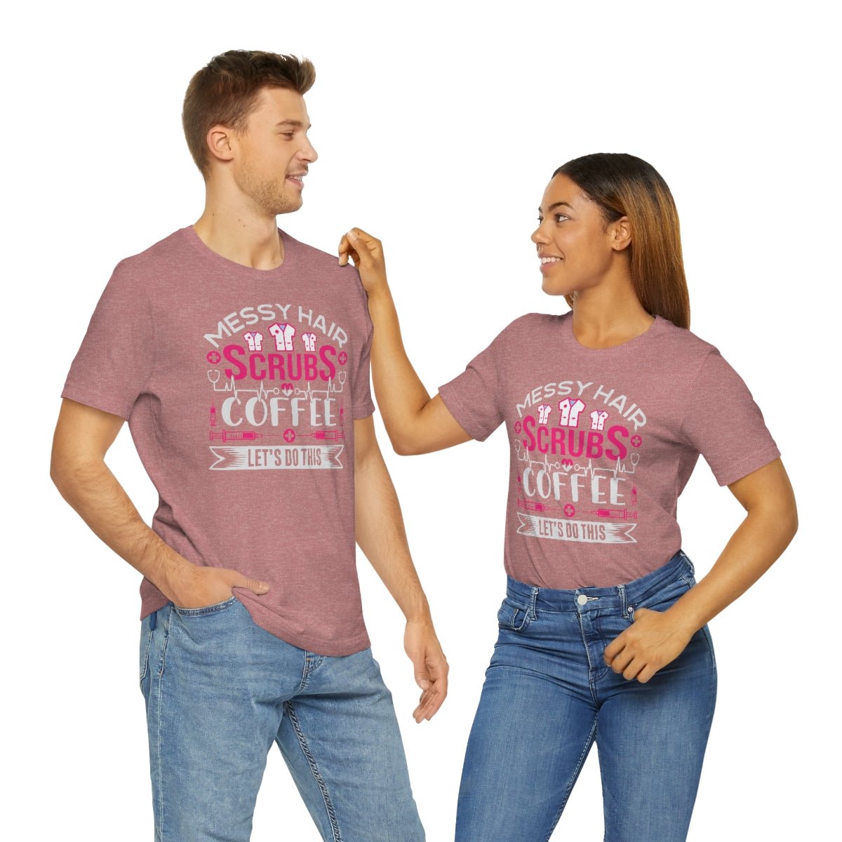 Messy hair, Scrubs and Coffee Women's Short Sleeve Tee