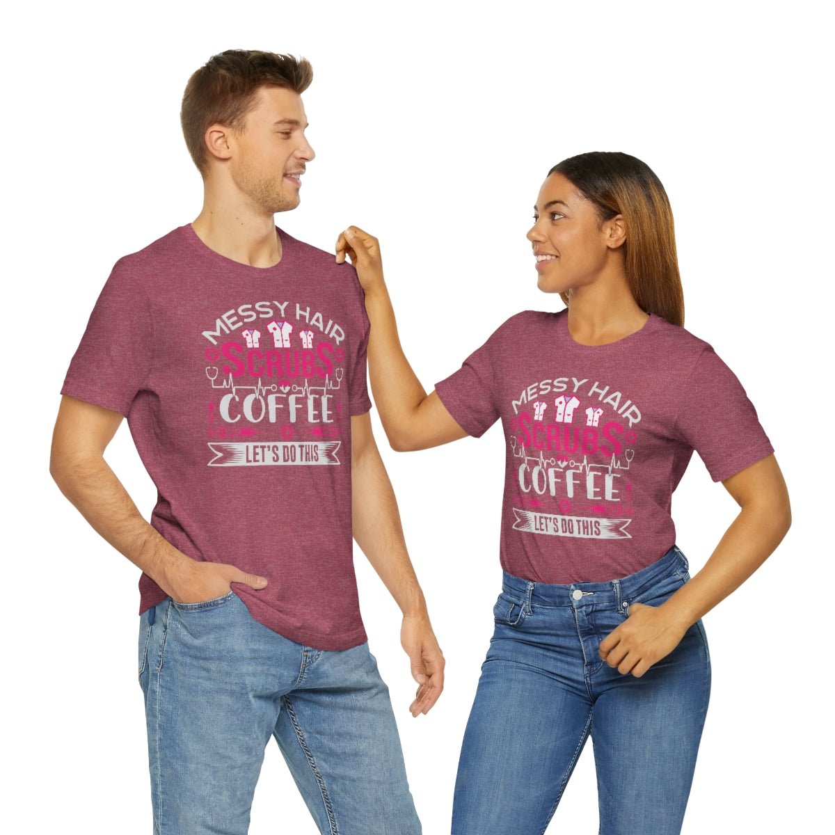 Messy hair, Scrubs and Coffee Women's Short Sleeve Tee