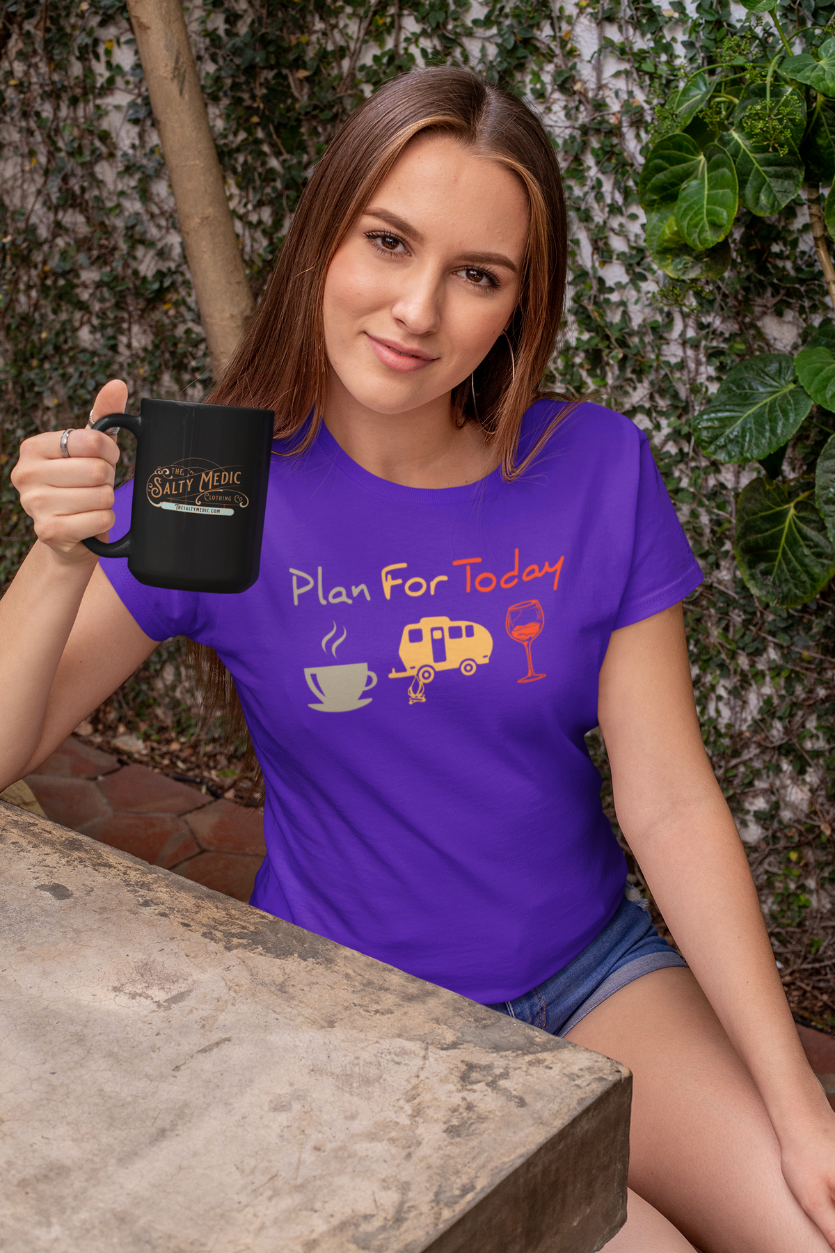 Coffee Camping & Wine Women's Soft Style Tee