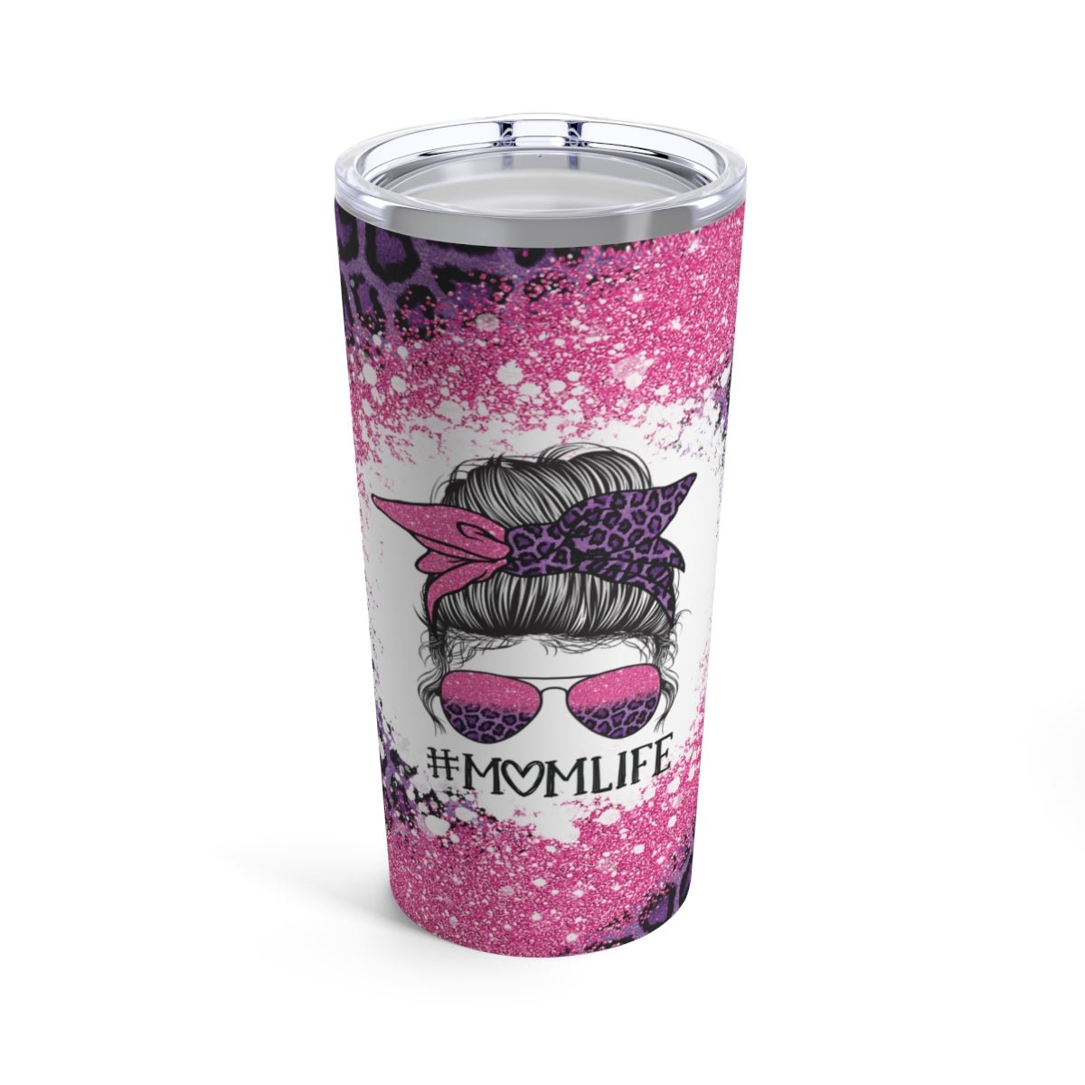 Mom Life Purple Leopard Tumbler 20oz