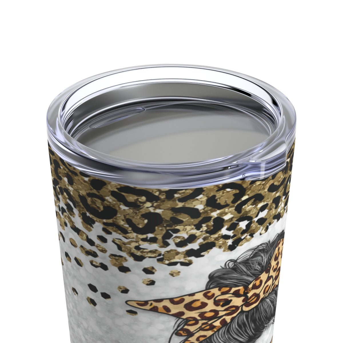 Nurse Life Messy Bun Leopard Tumbler 20oz