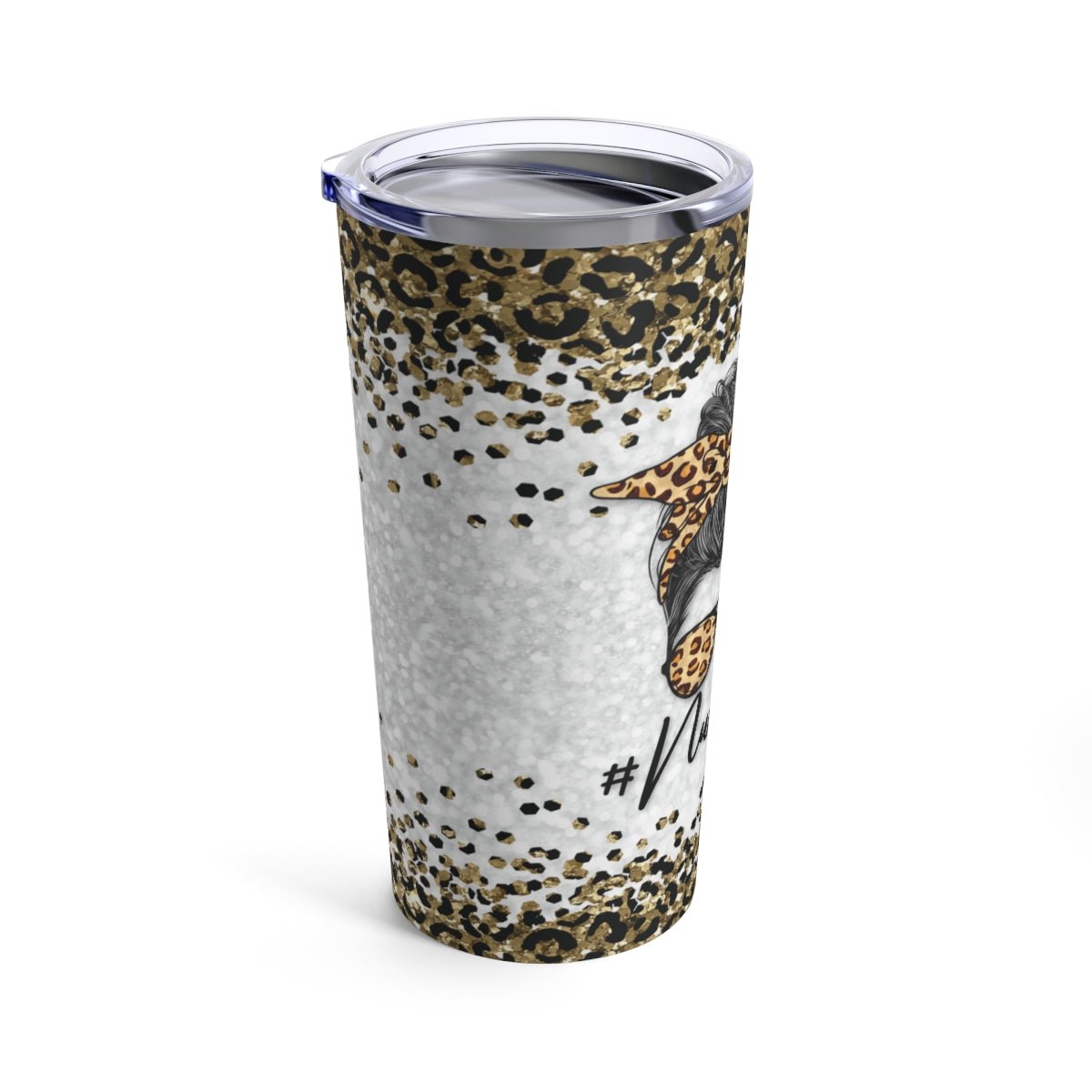 Nurse Life Messy Bun Leopard Tumbler 20oz