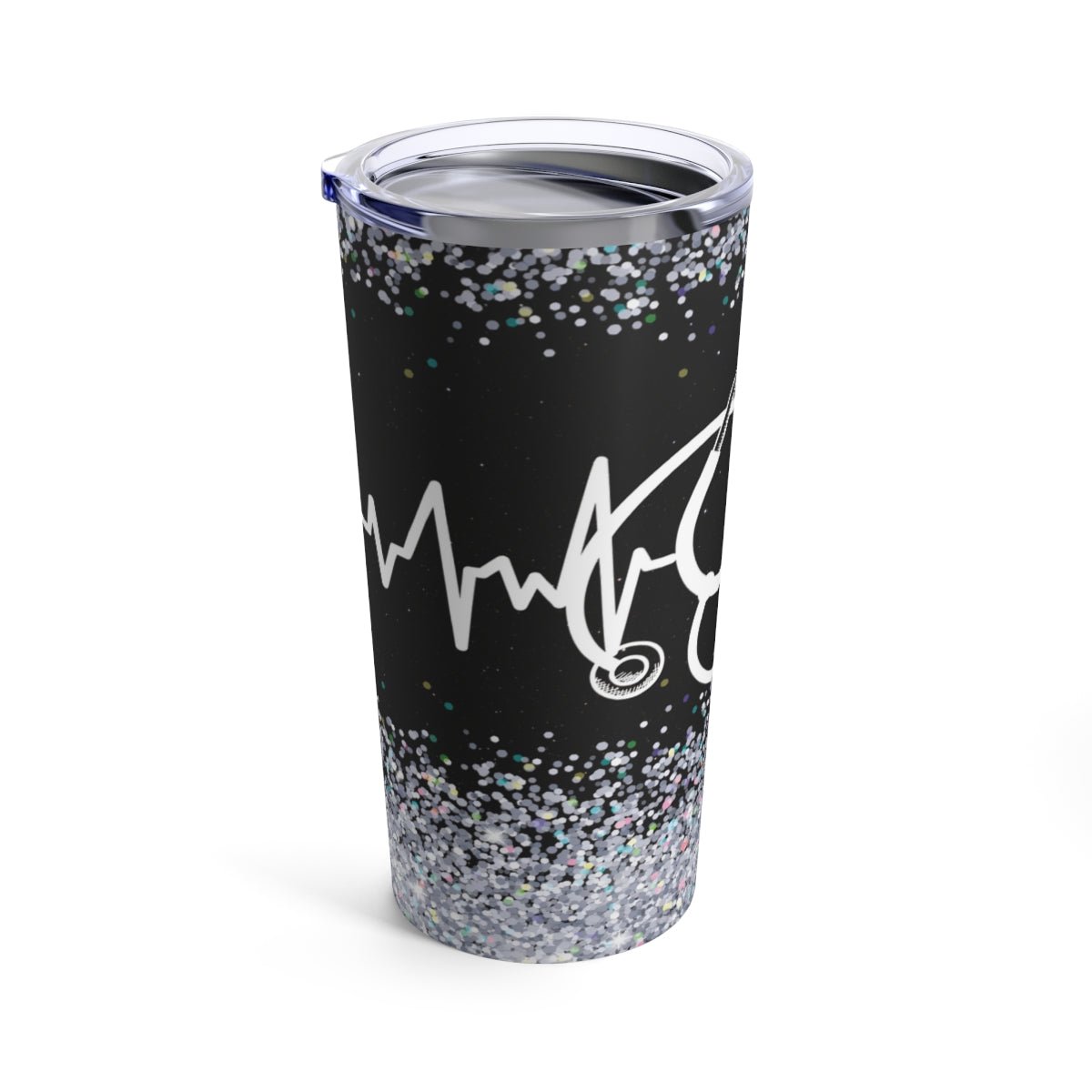 Nursing Black Glitter Tumbler 20oz