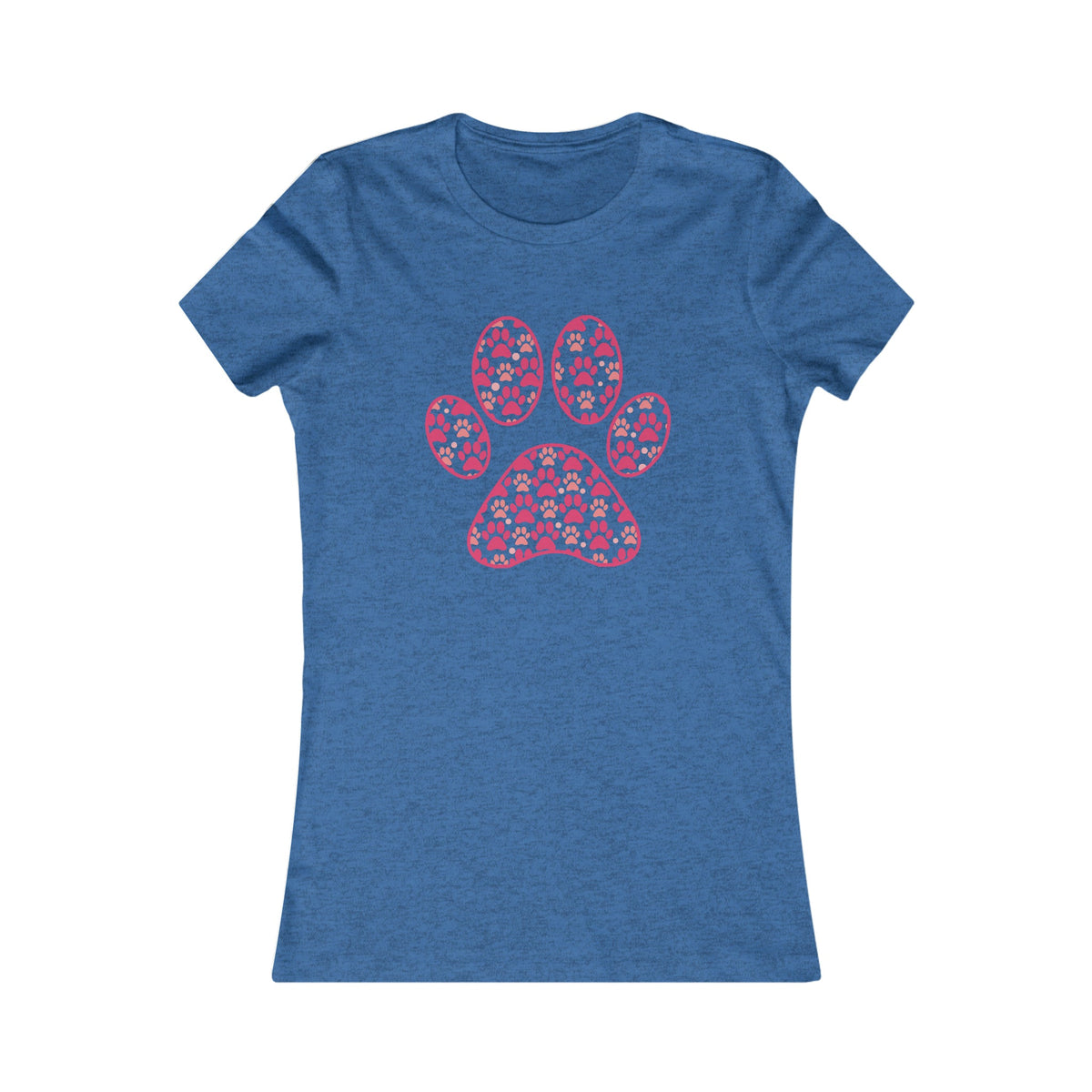 Paw Heart Women's Tee Heather True Royal