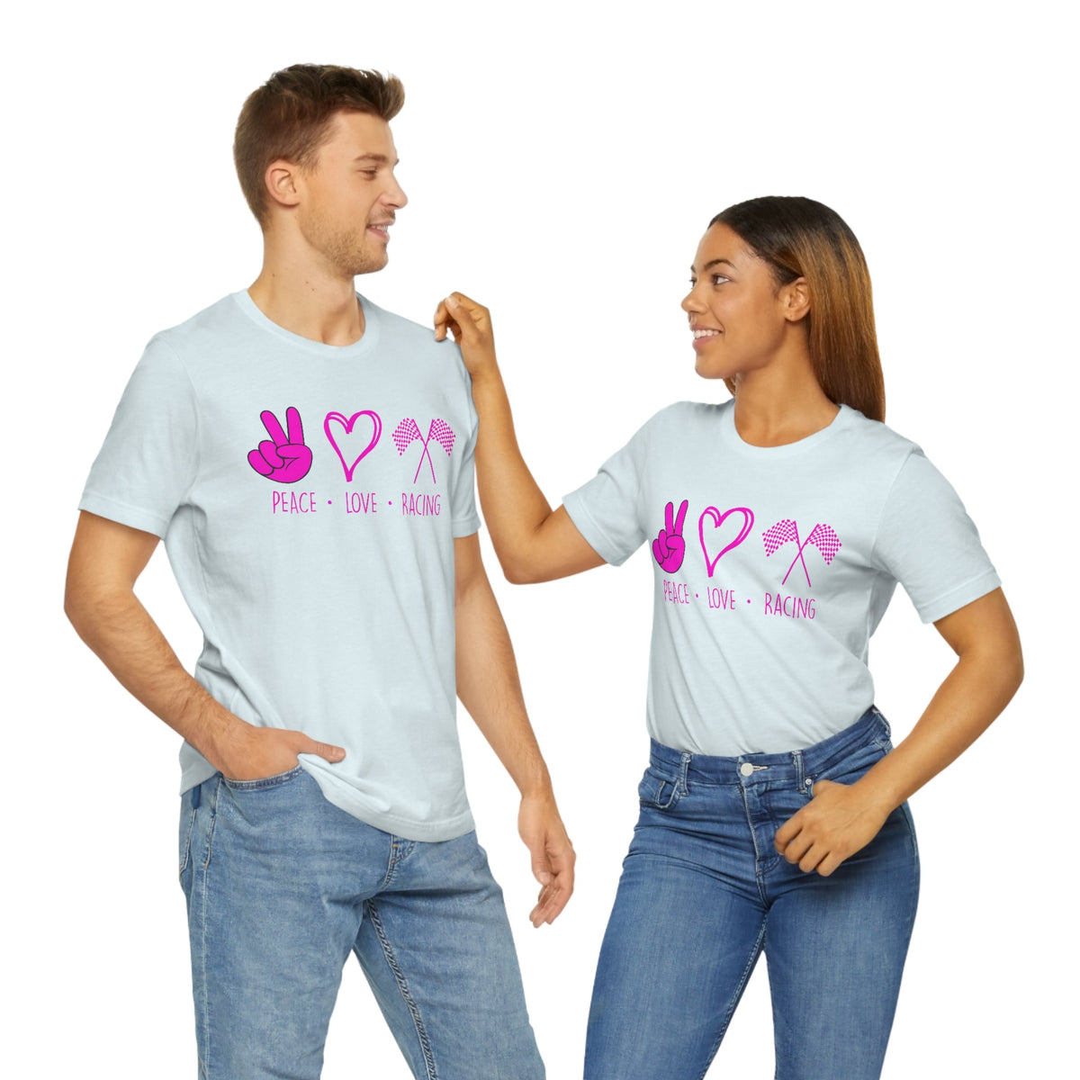 Peace, Love - Racing Women's Short Sleeve Tee