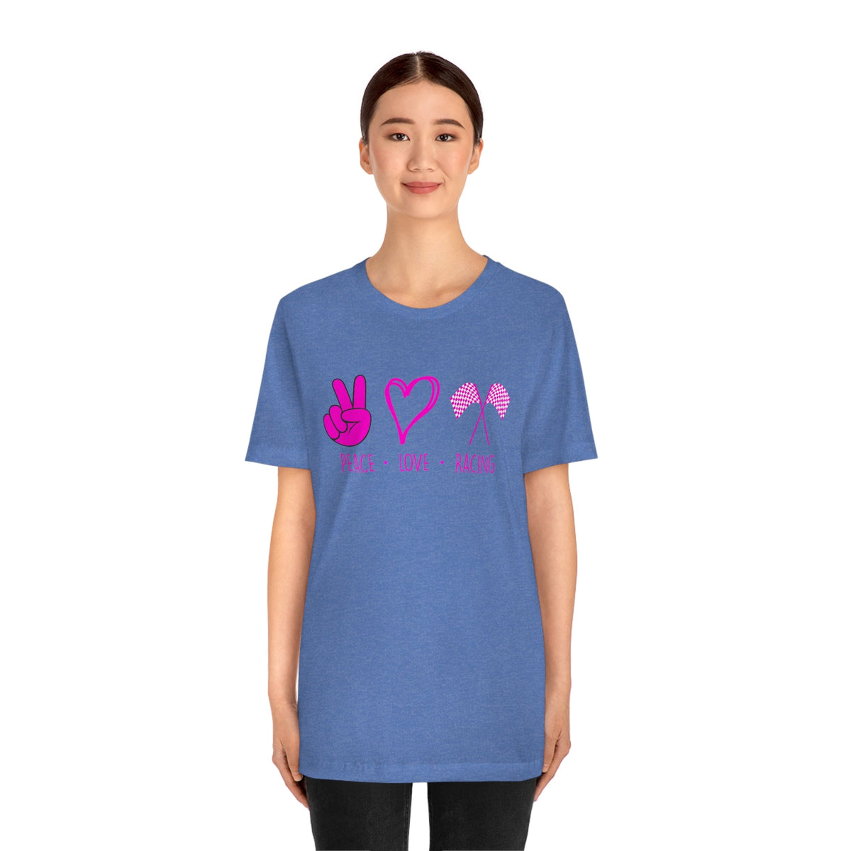 Peace, Love - Racing Women's Short Sleeve Tee