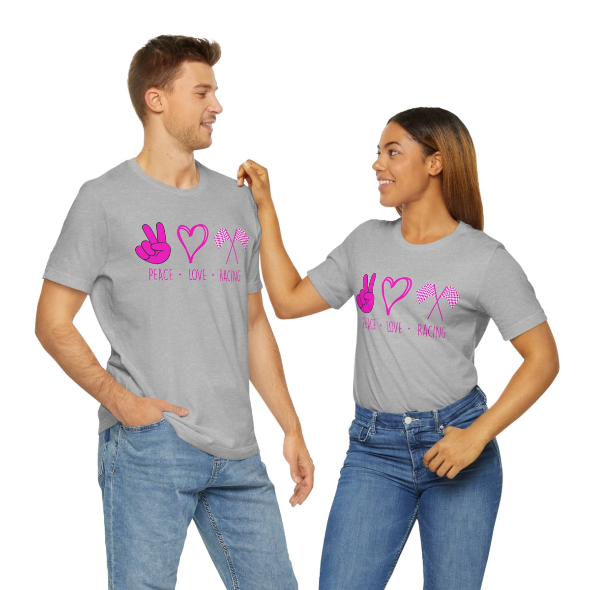 Peace, Love - Racing Women's Short Sleeve Tee