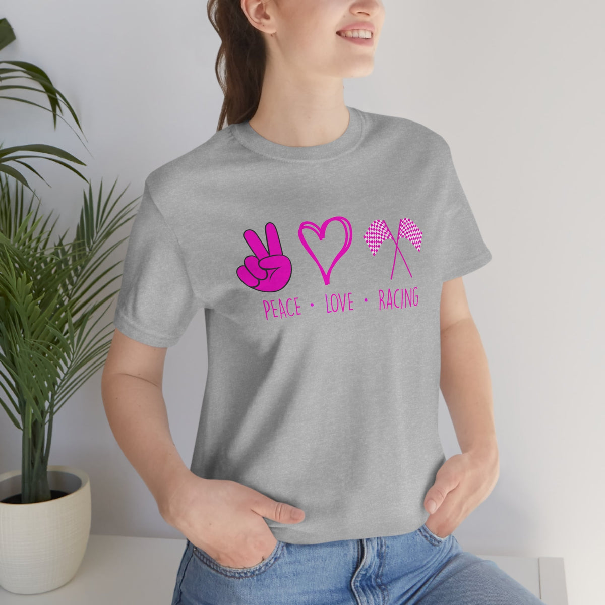 Peace, Love - Racing Women's Short Sleeve Tee