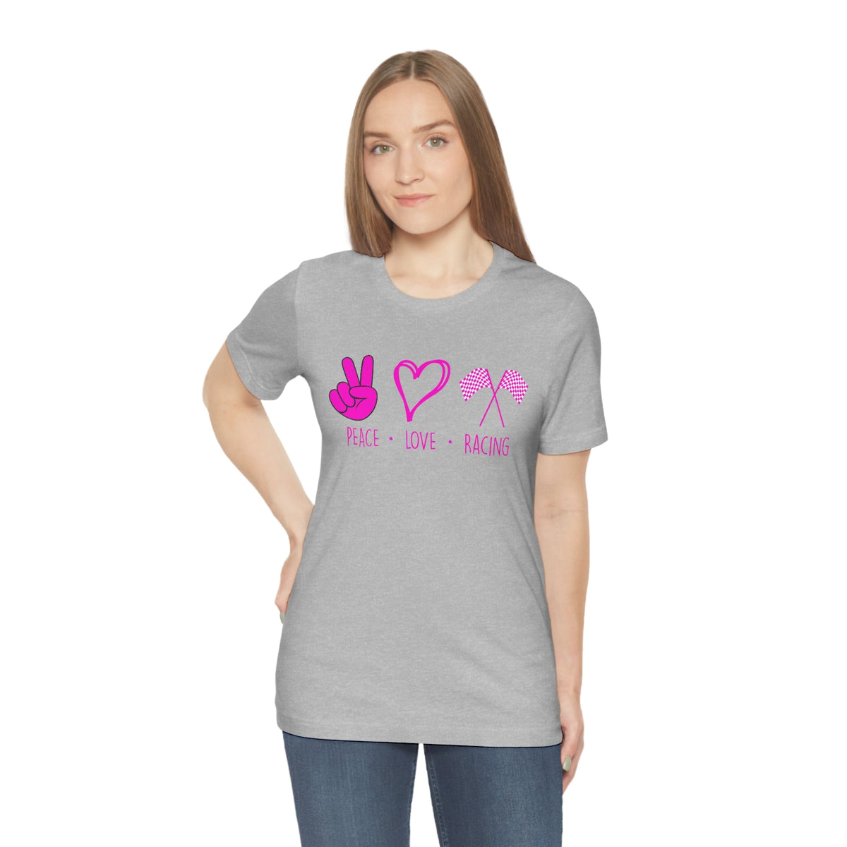 Peace, Love - Racing Women's Short Sleeve Tee