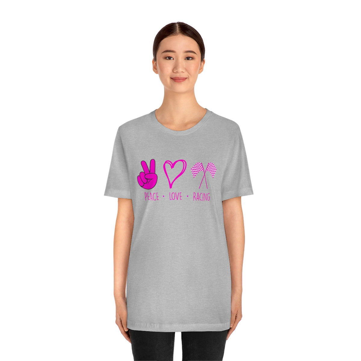 Peace, Love - Racing Women's Short Sleeve Tee