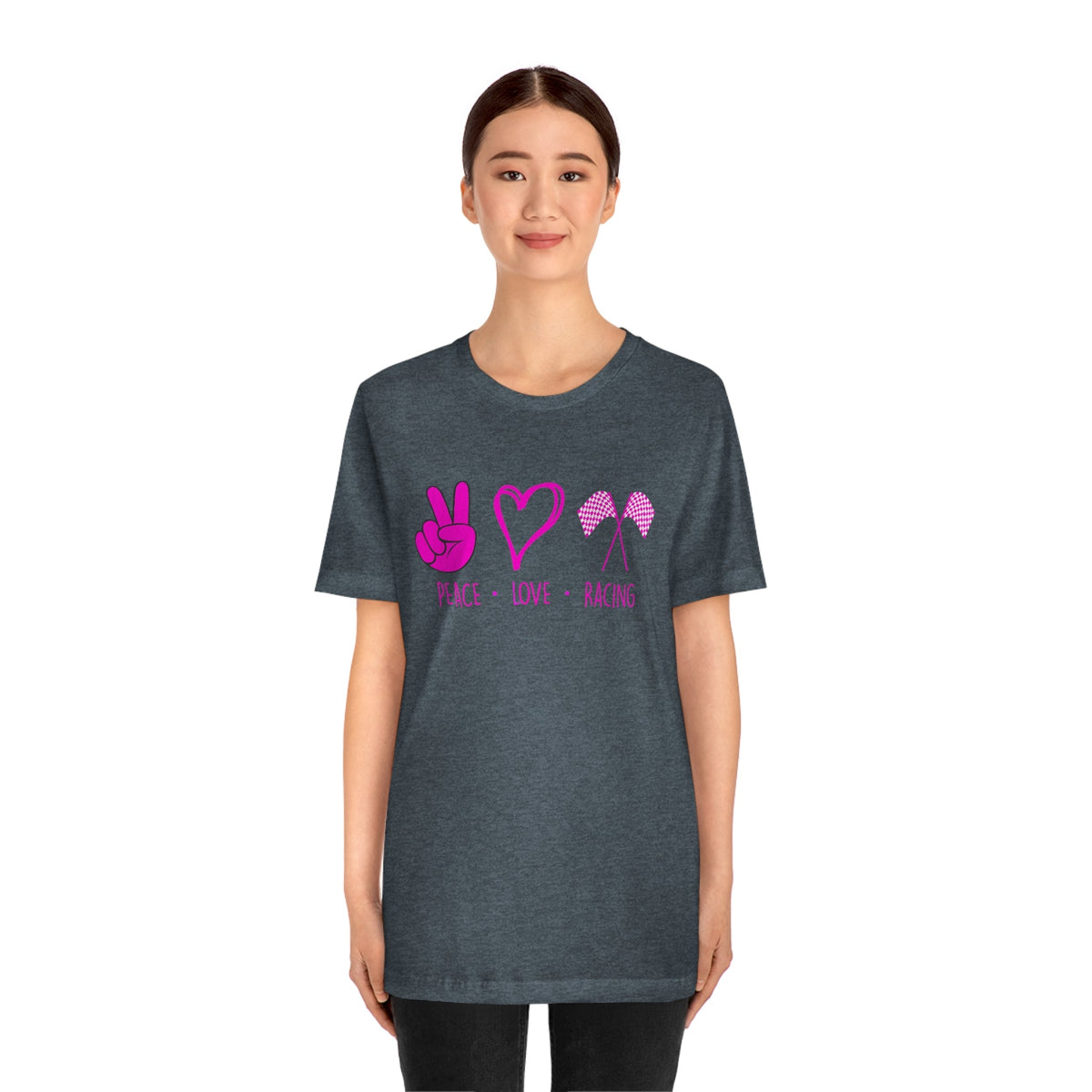 Peace, Love - Racing Women's Short Sleeve Tee