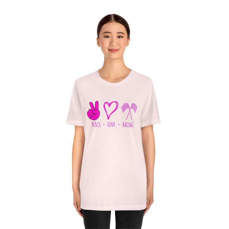 Peace, Love - Racing Women's Short Sleeve Tee