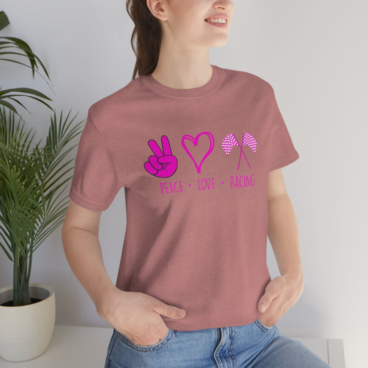 Peace, Love - Racing Women's Short Sleeve Tee