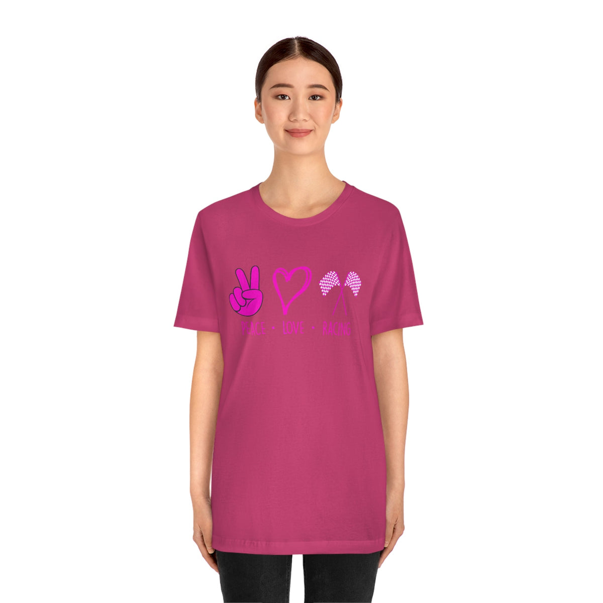 Peace, Love - Racing Women's Short Sleeve Tee