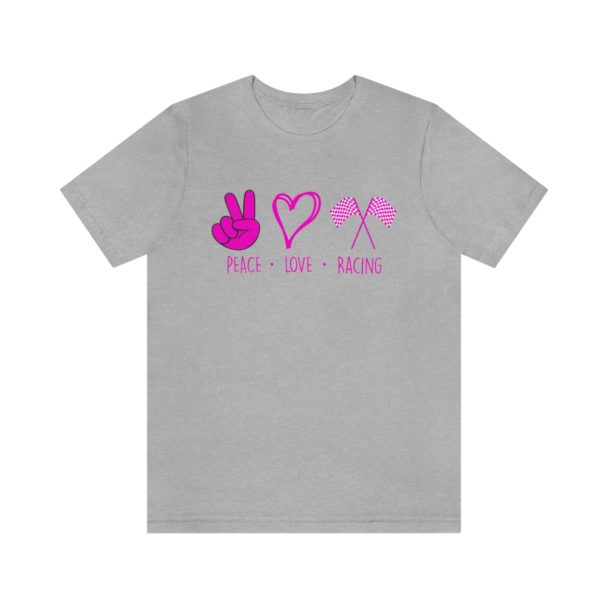 Peace, Love - Racing Women's Short Sleeve Tee Athletic Heather