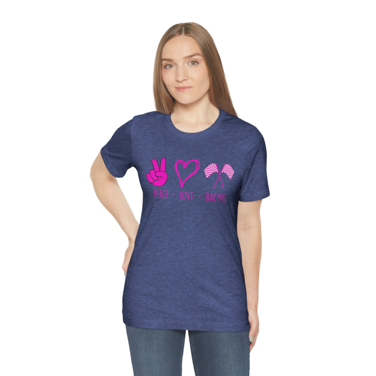 Peace, Love - Racing Women's Short Sleeve Tee