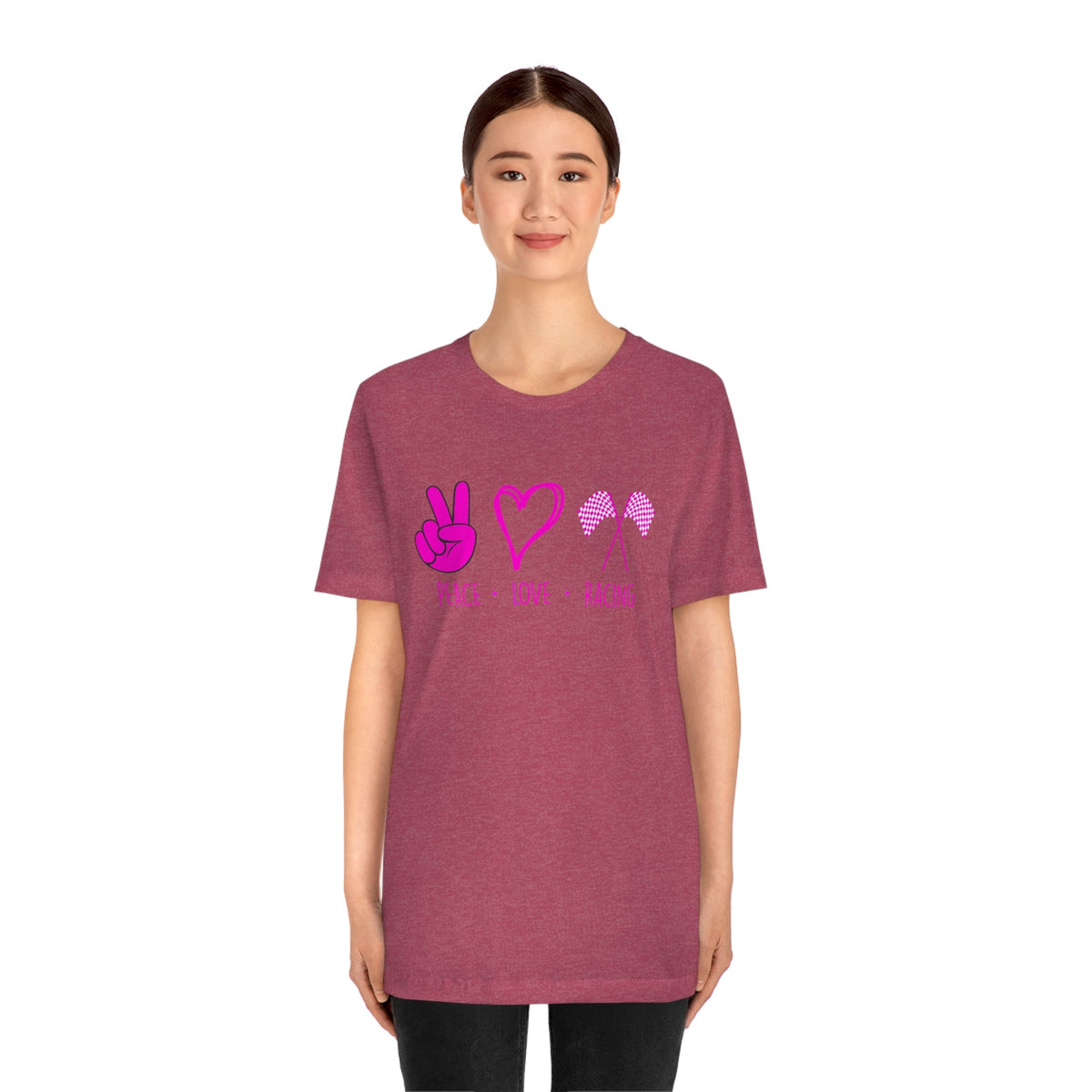 Peace, Love - Racing Women's Short Sleeve Tee