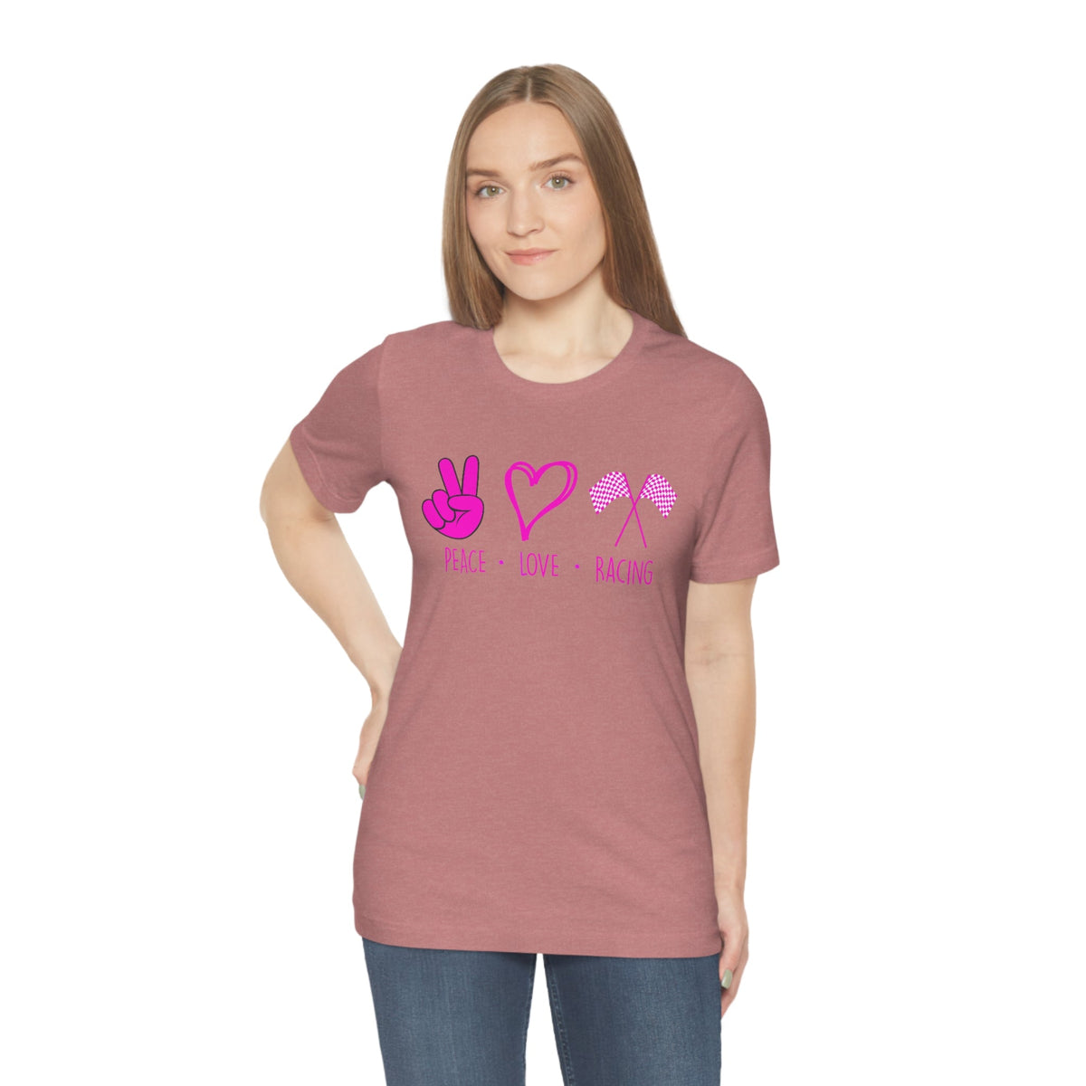 Peace, Love - Racing Women's Short Sleeve Tee