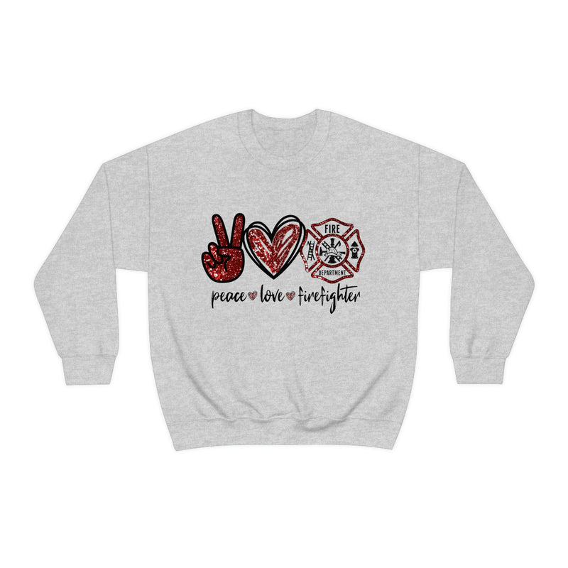 Piece - Love - Firefighter Ladies Sweatshirt - Salty Medic Clothing Co.