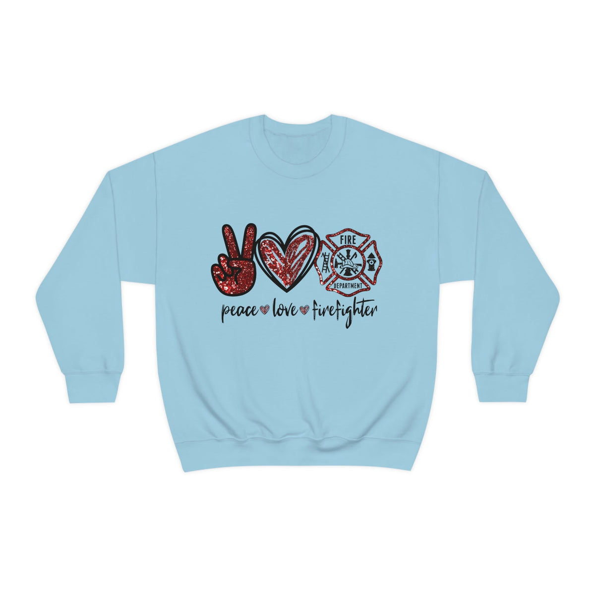 Piece - Love - Firefighter Ladies Sweatshirt Light Blue