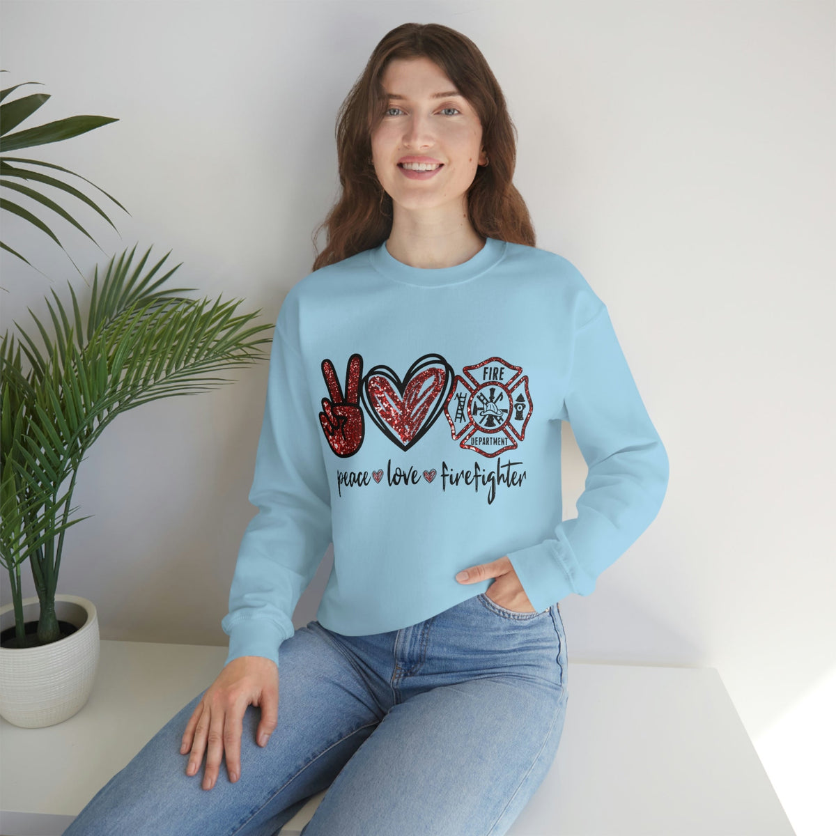 Piece - Love - Firefighter Ladies Sweatshirt